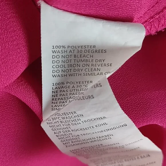 Boohoo Plus Hot Pink Sleeveless Draped Wrap Midi Dress V Neck Women's Size 20 - Picture 11 of 12